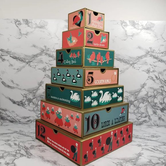 Harry & David Twelve Days Christmas Tower Drawer Box - Picture 9 of 10